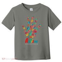 Autism Awareness Painted Hand Prints Toddler T-Shirt thumb 0