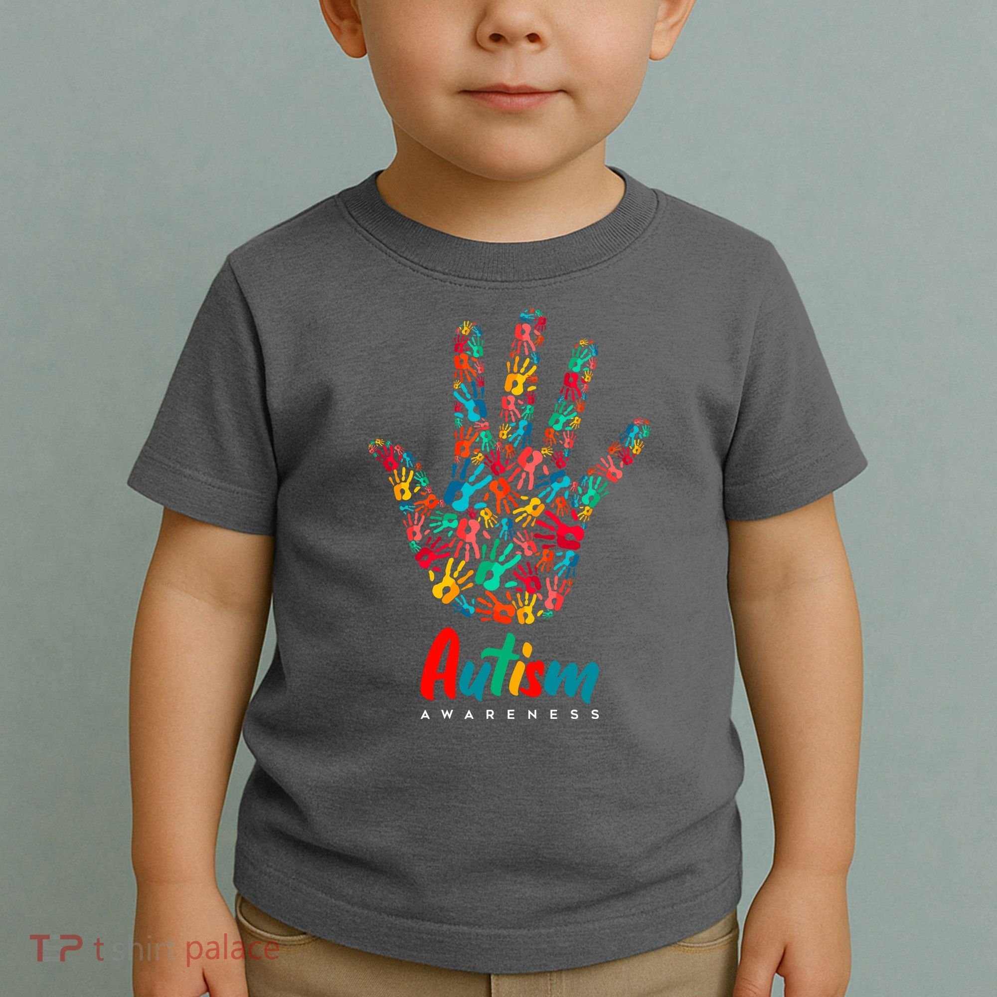 Autism Awareness Painted Hand Prints Toddler T-Shirt