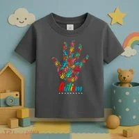 Autism Awareness Painted Hand Prints Toddler T-Shirt thumb 3
