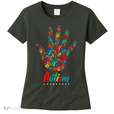 Autism Awareness Painted Hand Prints Women's T-Shirt
