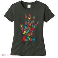 Autism Awareness Painted Hand Prints Women's T-Shirt thumb 0