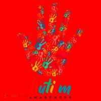 Autism Awareness Painted Hand Prints Santa Hat thumb 1