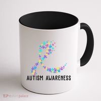 Autism Awareness Puzzle Ribbon Coffee Mug thumb 1