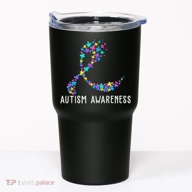 Autism Awareness Puzzle Ribbon Tumbler