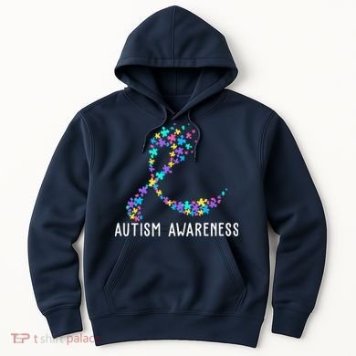 Autism Awareness Puzzle Ribbon Hoodie