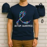 Autism Awareness Puzzle Ribbon T-Shirt thumb 6