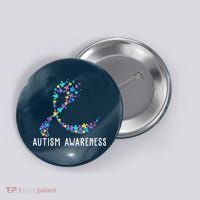 Autism Awareness Puzzle Ribbon Button thumb 0