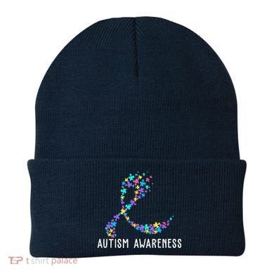 Autism Awareness Puzzle Ribbon Beanie