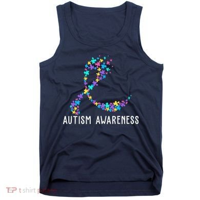 Autism Awareness Puzzle Ribbon Tank Top