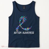 Autism Awareness Puzzle Ribbon Tank Top thumb 2