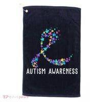 Autism Awareness Puzzle Ribbon Golf Towel thumb 0
