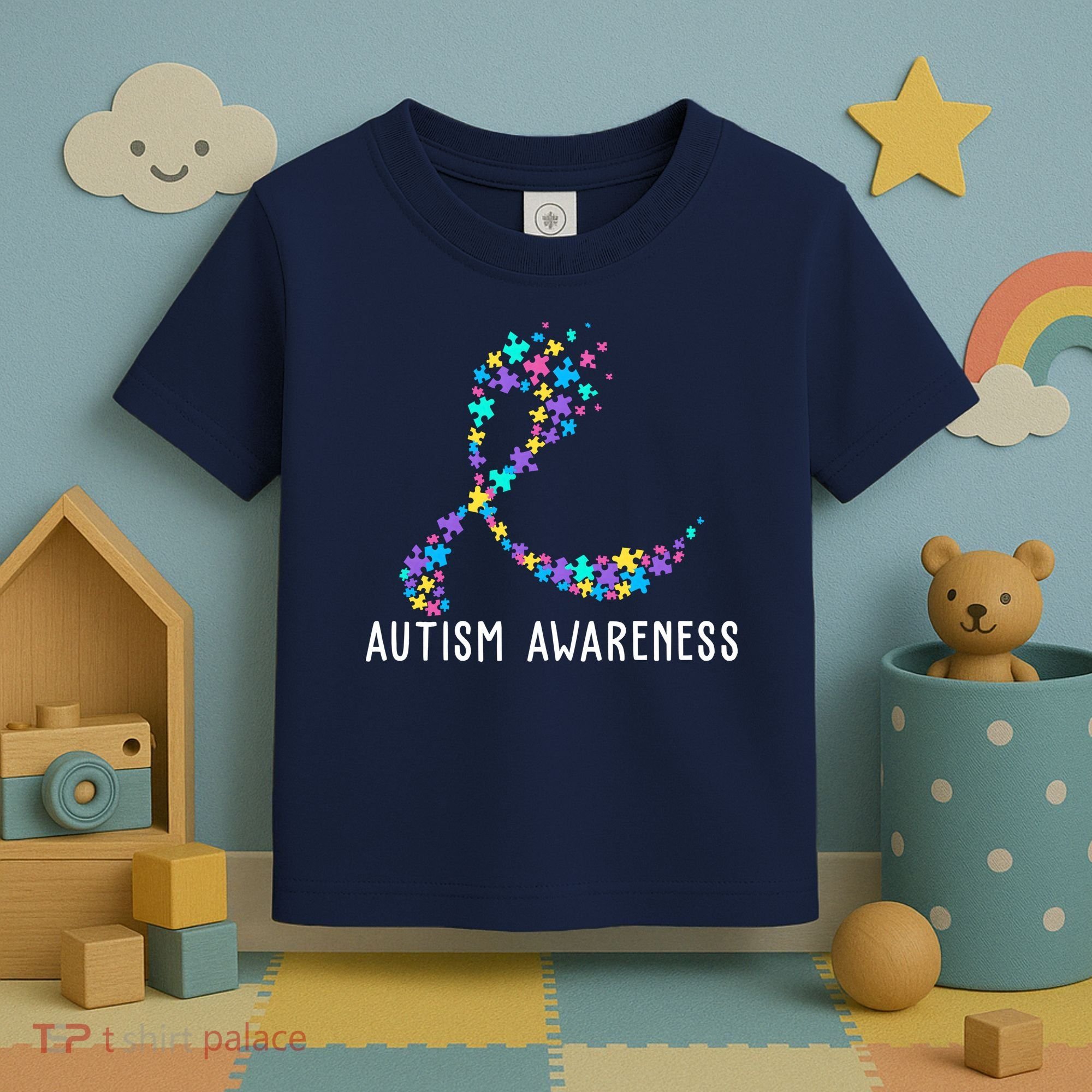 Autism Awareness Puzzle Ribbon Toddler T-Shirt