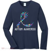 Autism Awareness Puzzle Ribbon Women's Long Sleeve Shirt thumb 0