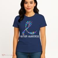 Autism Awareness Puzzle Ribbon Women's T-Shirt thumb 4