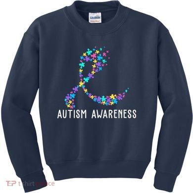Autism Awareness Puzzle Ribbon Kids Sweatshirt