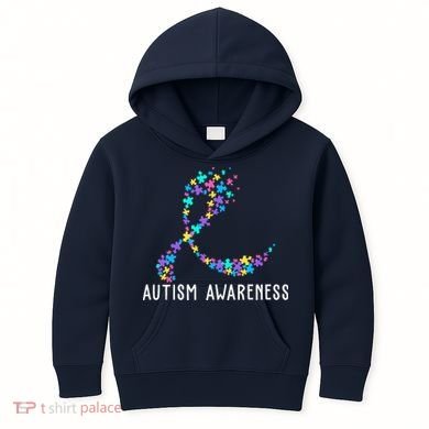 Autism Awareness Puzzle Ribbon Kids Hoodie