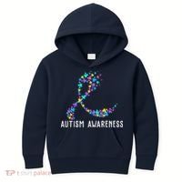 Autism Awareness Puzzle Ribbon Kids Hoodie thumb 0