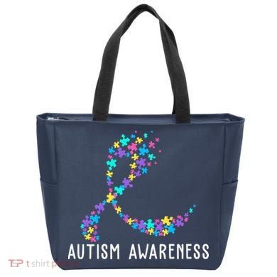 Autism Awareness Puzzle Ribbon Bag