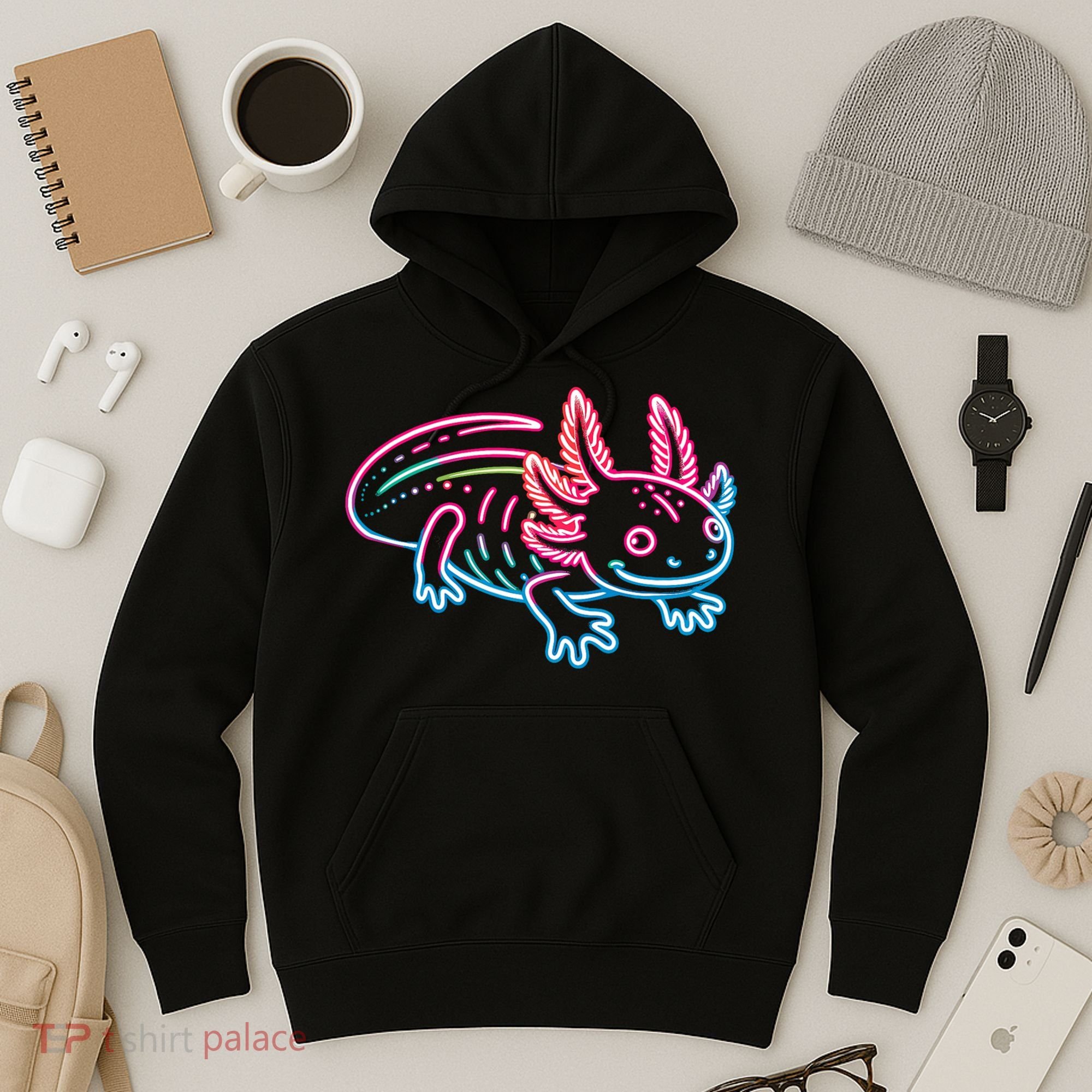 Axolotl Animal Pop Art Cute Axolotl Lover Hoodie