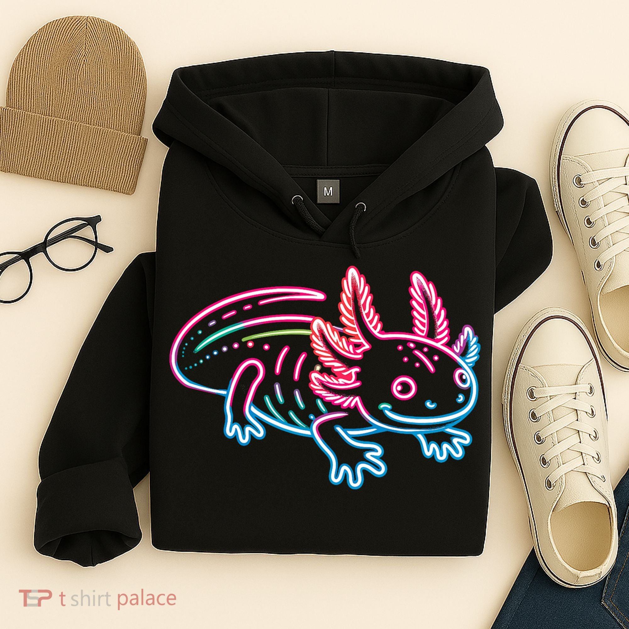 Axolotl Animal Pop Art Cute Axolotl Lover Hoodie