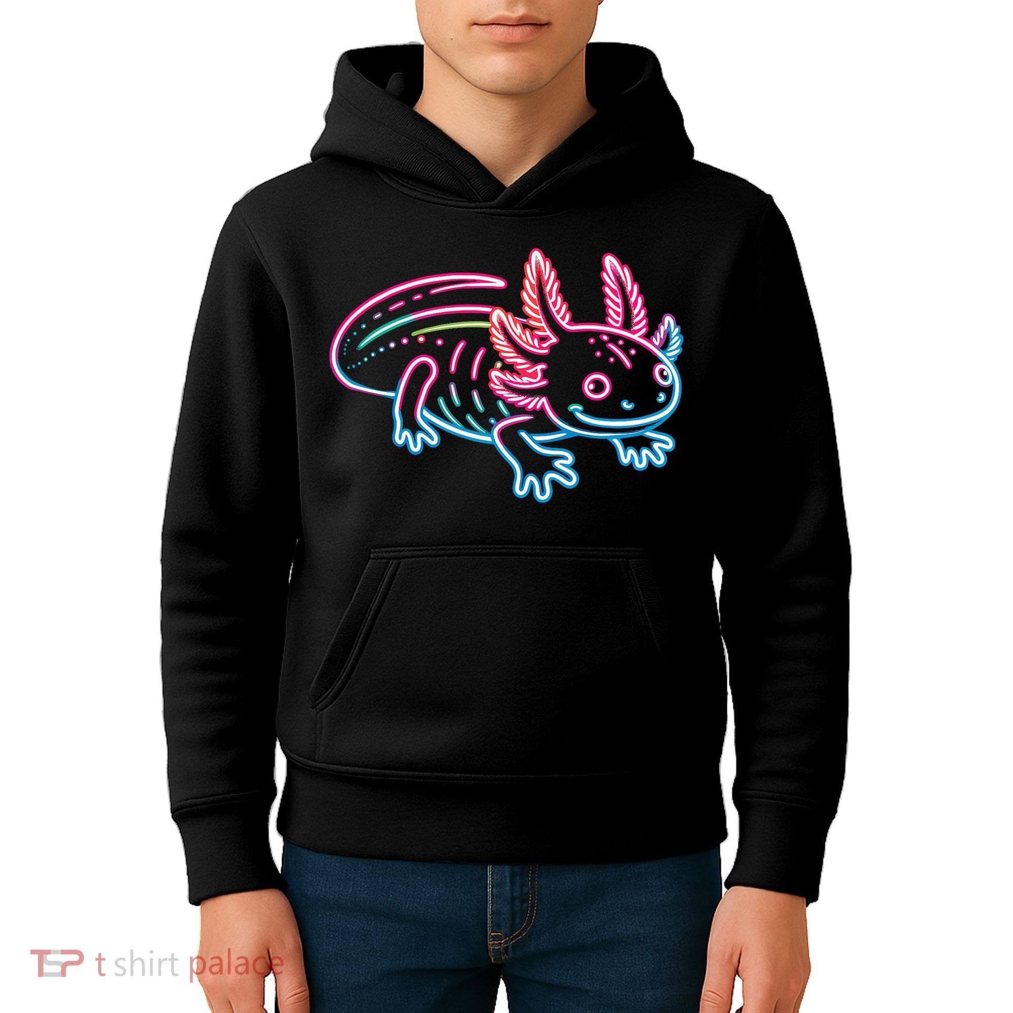 Axolotl Animal Pop Art Cute Axolotl Lover Kids Hoodie