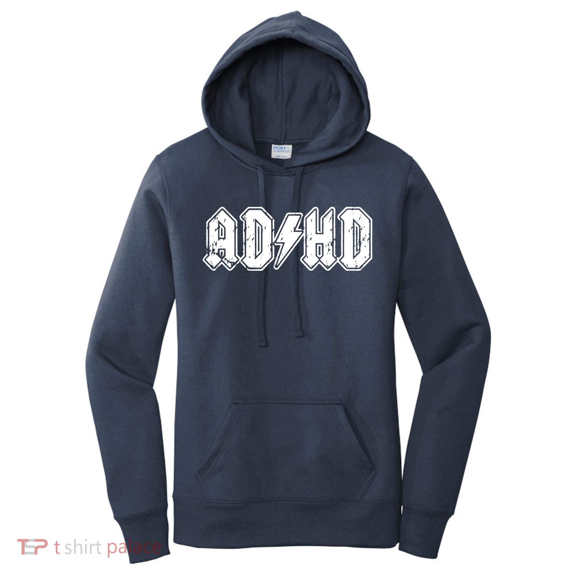 ADHD ADD Parody Rock And Roll Entourage Music Funny Women's Hoodie