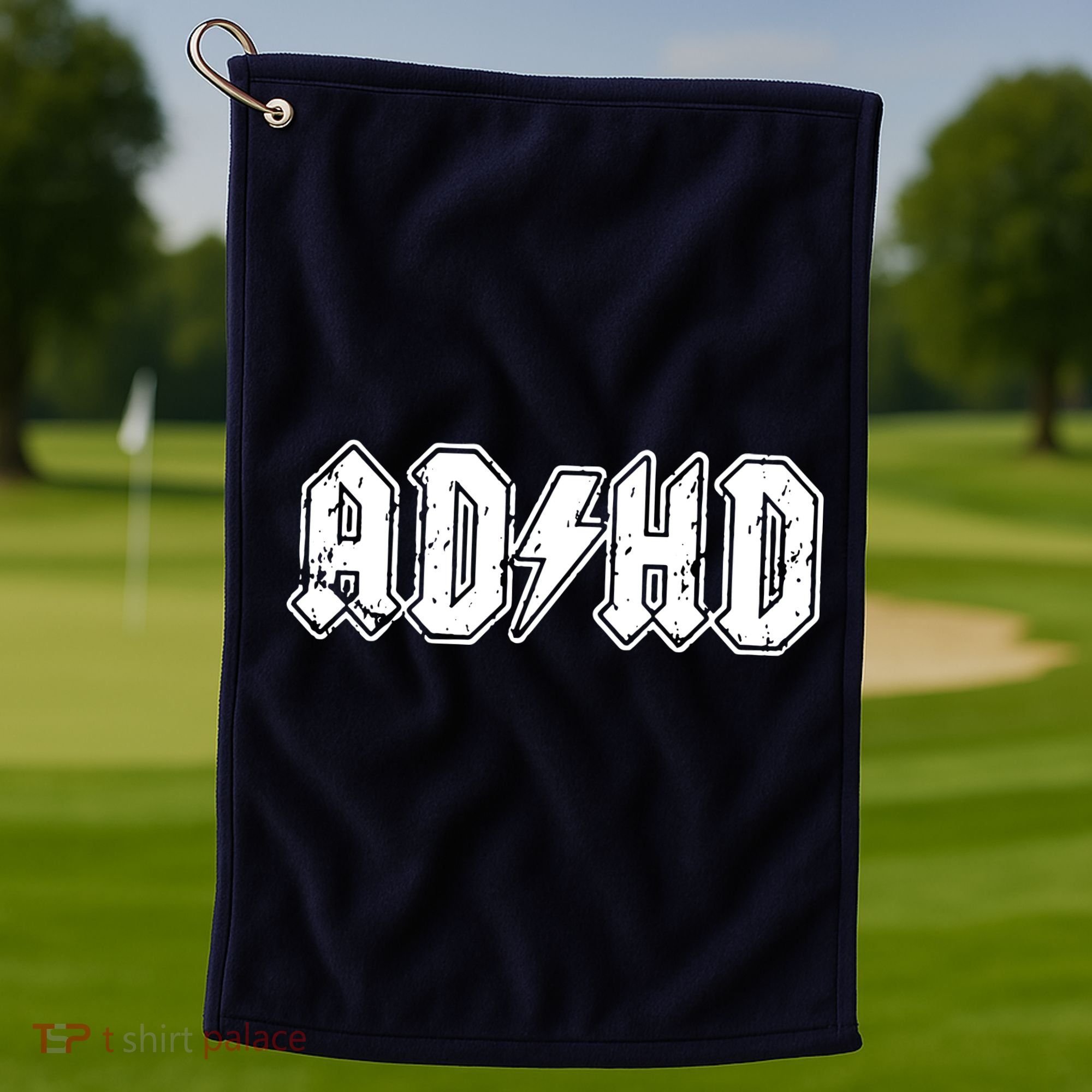 ADHD ADD Parody Rock And Roll Entourage Music Funny Golf Towel