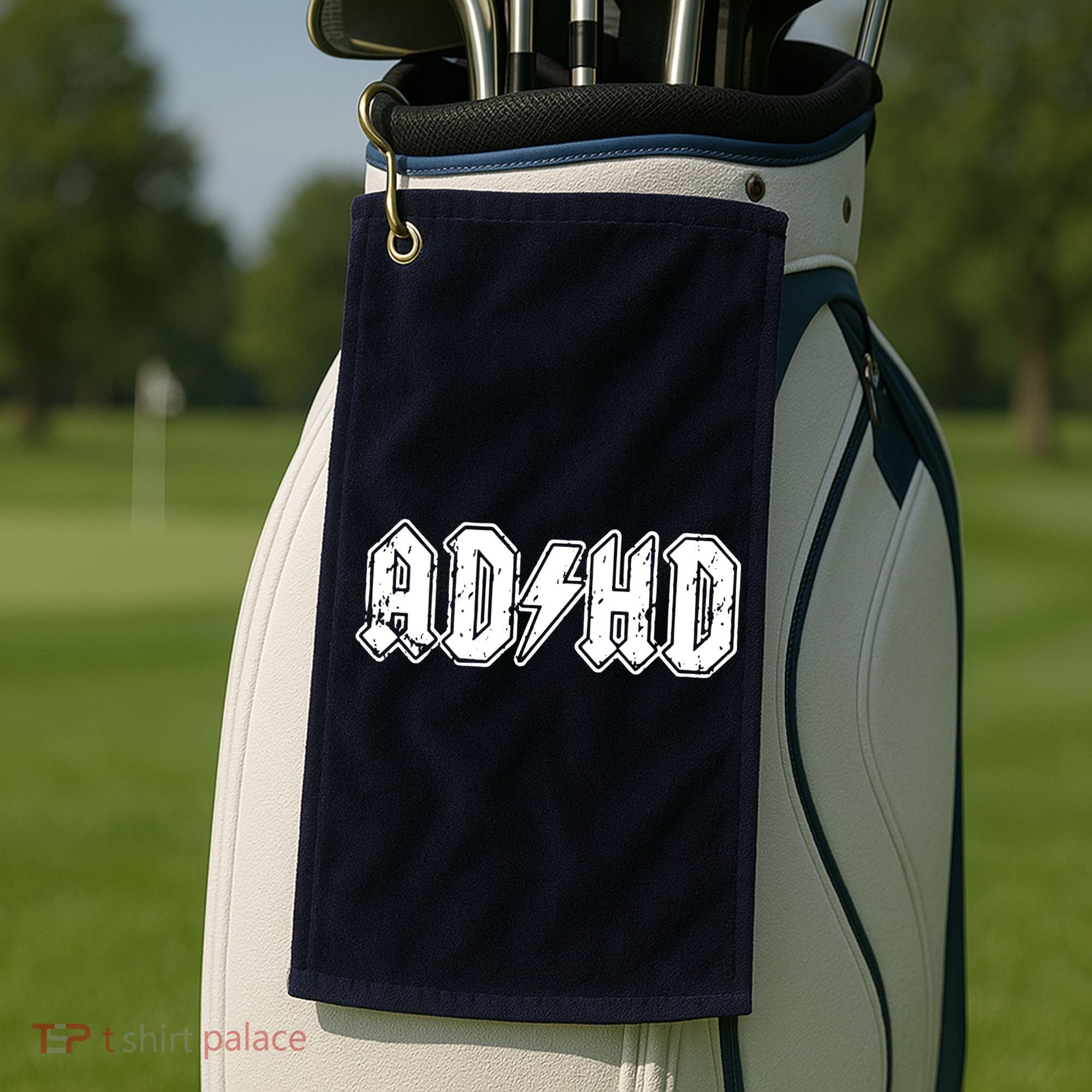 ADHD ADD Parody Rock And Roll Entourage Music Funny Golf Towel