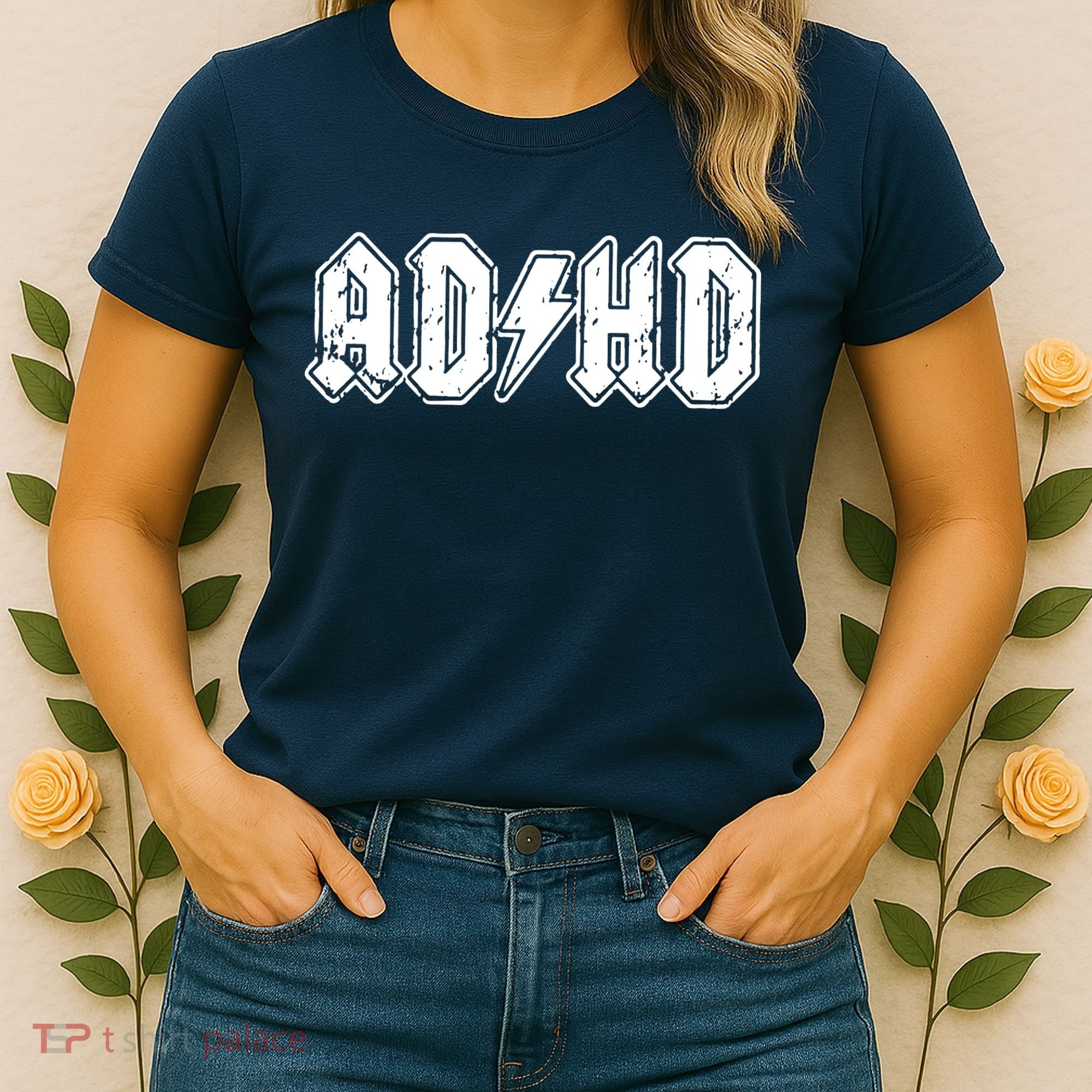 ADHD ADD Parody Rock And Roll Entourage Music Funny Women's T-Shirt