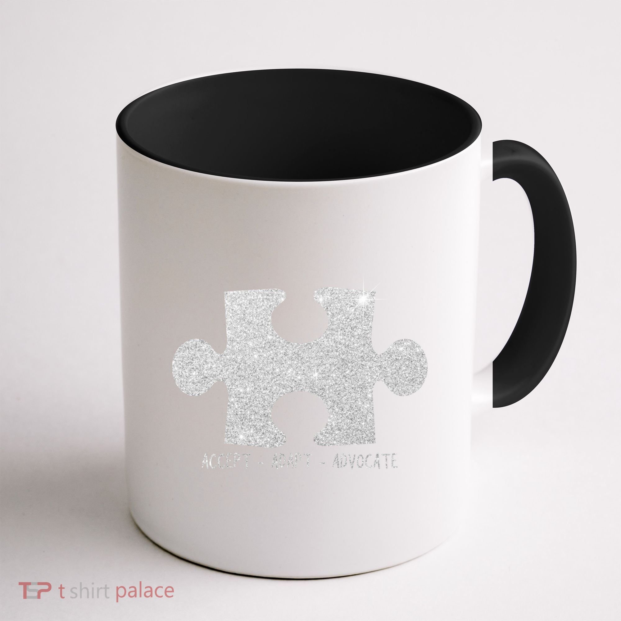 Autism Awareness Puzzle Accept Adapt Advocate Coffee Mug