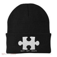Autism Awareness Puzzle Accept Adapt Advocate Beanie thumb 0