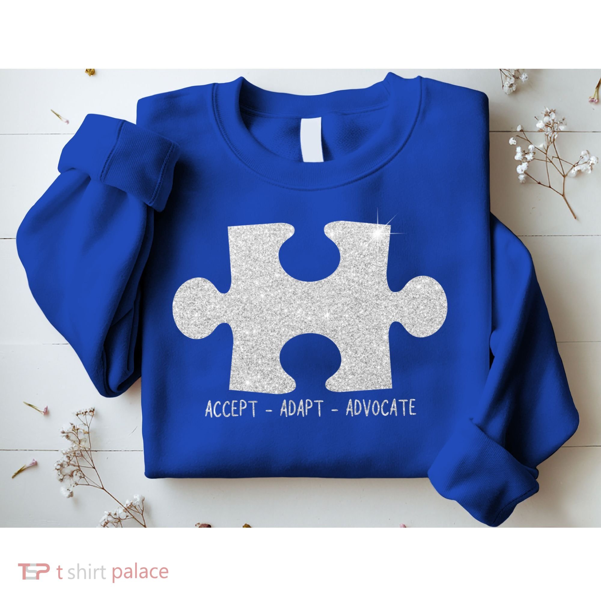 Autism Awareness Puzzle Accept Adapt Advocate Sweatshirt