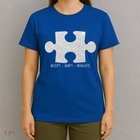 Autism Awareness Puzzle Accept Adapt Advocate T-Shirt thumb 4