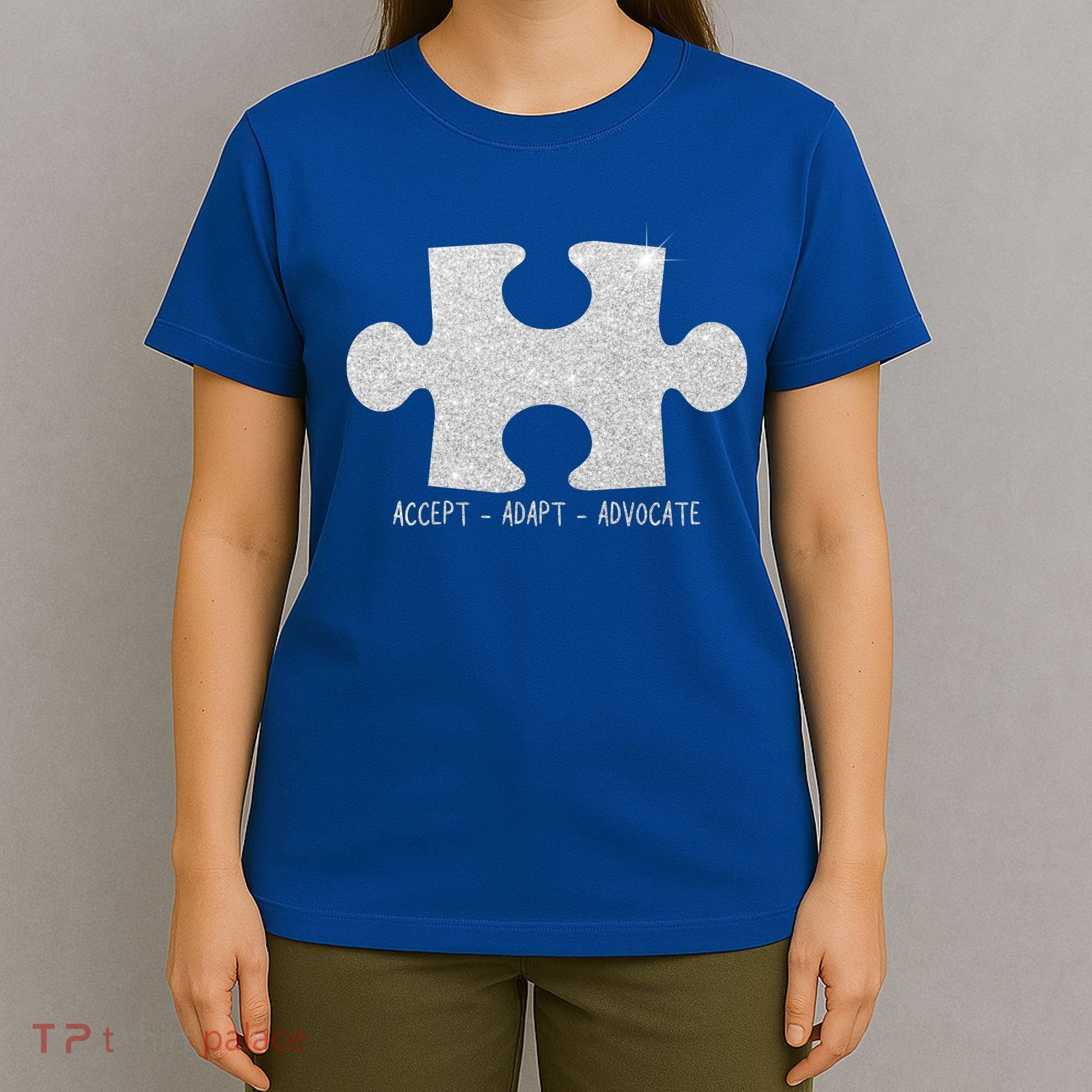 Autism Awareness Puzzle Accept Adapt Advocate T-Shirt