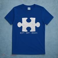 Autism Awareness Puzzle Accept Adapt Advocate T-Shirt thumb 5