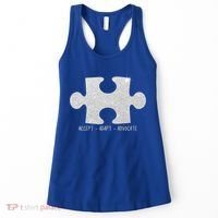 Autism Awareness Puzzle Accept Adapt Advocate Women's Tank Top thumb 0