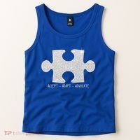 Autism Awareness Puzzle Accept Adapt Advocate Tank Top thumb 2