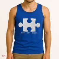 Autism Awareness Puzzle Accept Adapt Advocate Tank Top thumb 3