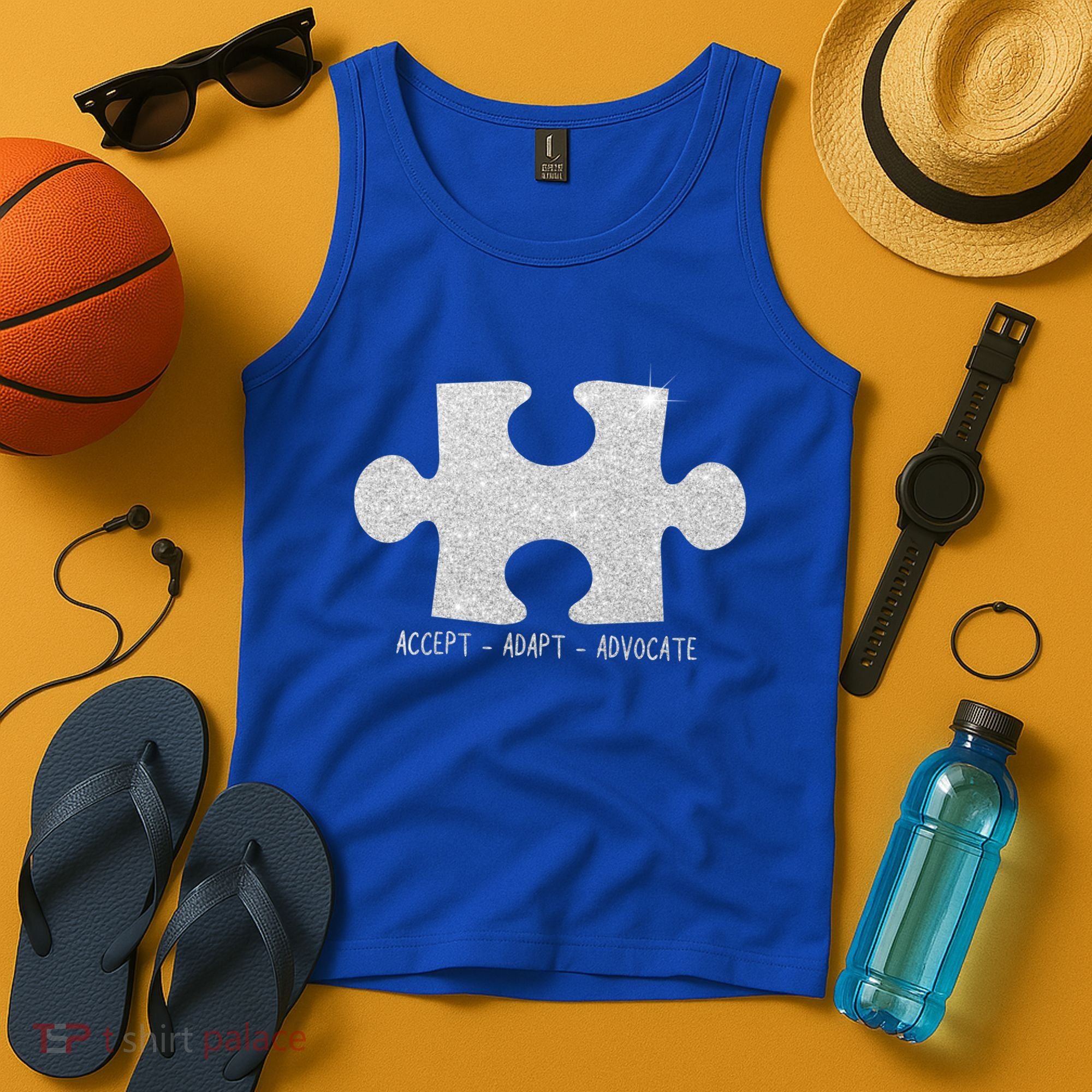 Autism Awareness Puzzle Accept Adapt Advocate Tank Top