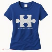 Autism Awareness Puzzle Accept Adapt Advocate Women's T-Shirt thumb 0