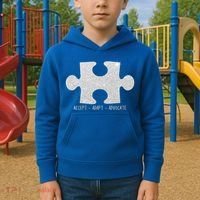 Autism Awareness Puzzle Accept Adapt Advocate Kids Hoodie thumb 2