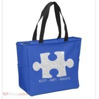 Autism Awareness Puzzle Accept Adapt Advocate Tote Bag thumb 2