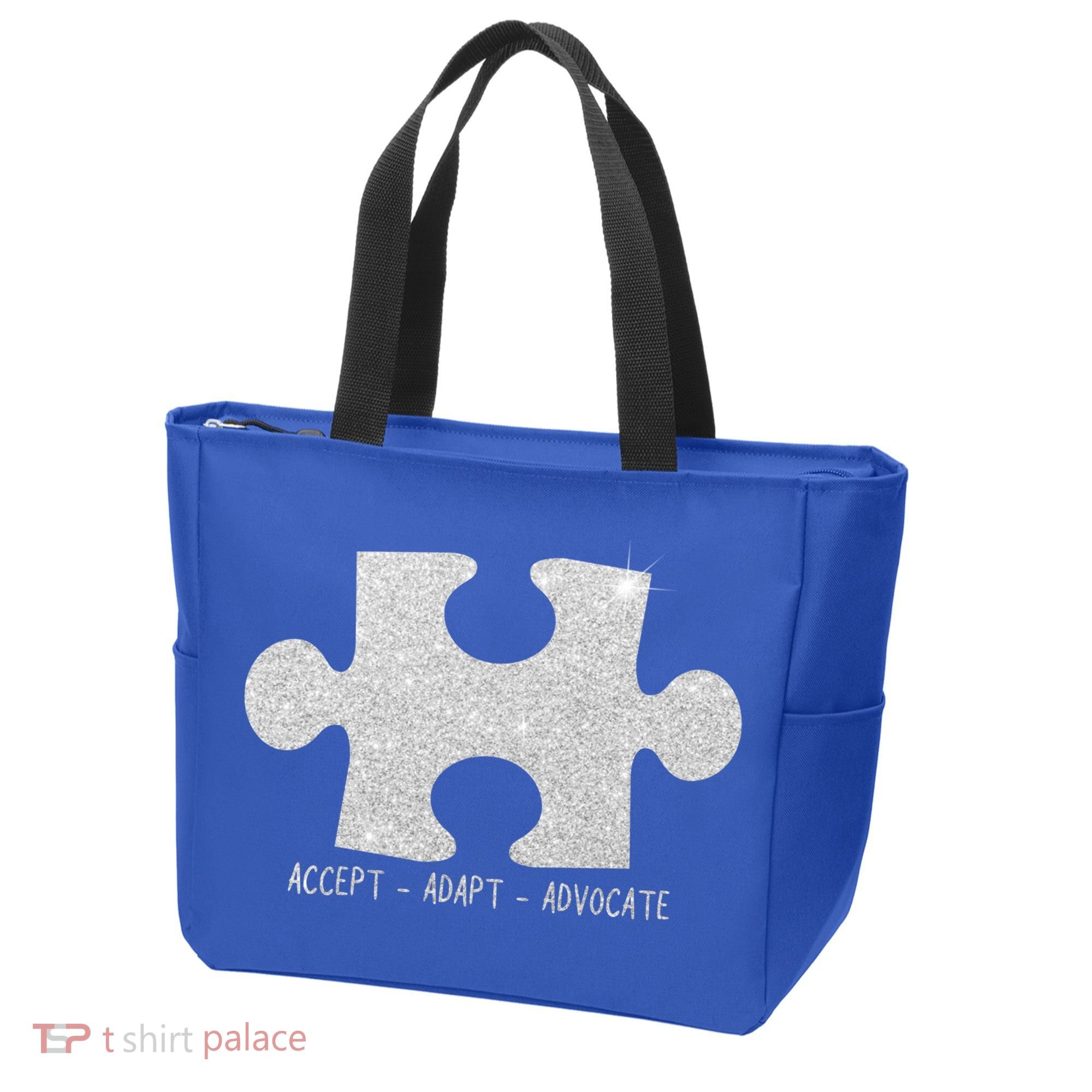 Autism Awareness Puzzle Accept Adapt Advocate Tote Bag