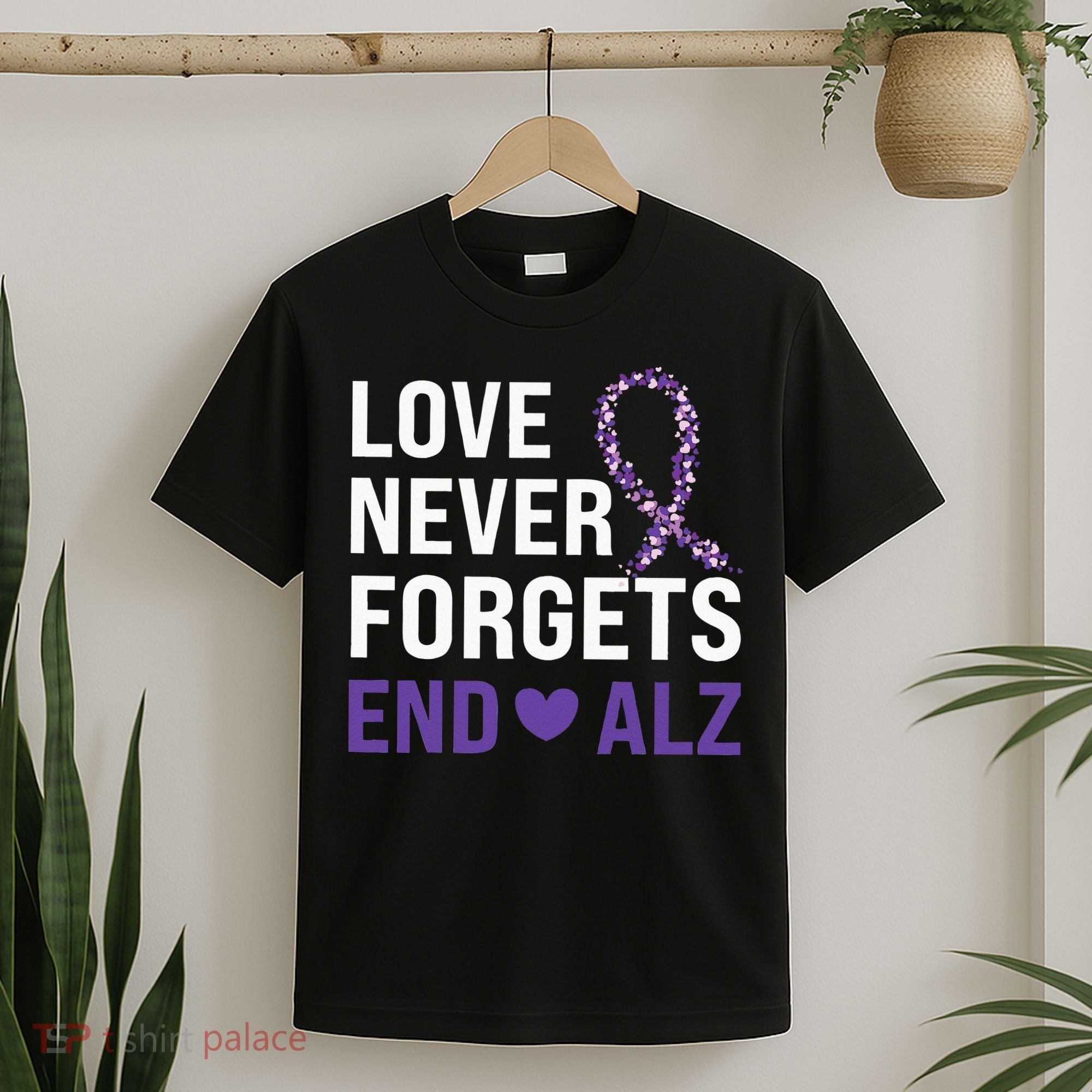 Alzheimer's Awareness Purple Ribbon Dementia Mom Dad Grandpa T-Shirt