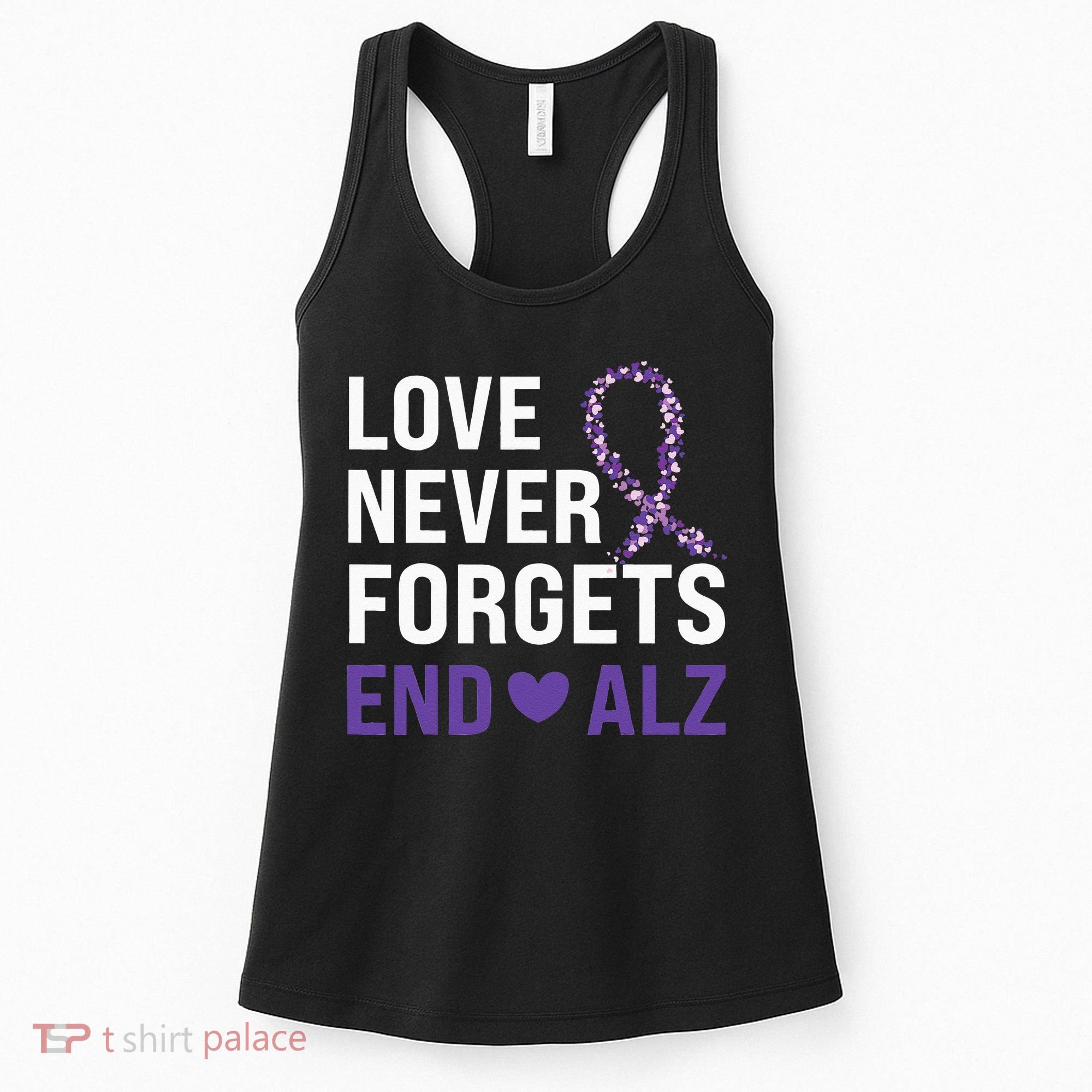 Alzheimer's Awareness Purple Ribbon Dementia Mom Dad Grandpa Women's Tank Top