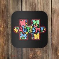 Autism Awareness Puzzle Heart Awareness Day - Women Girl Coaster thumb 0