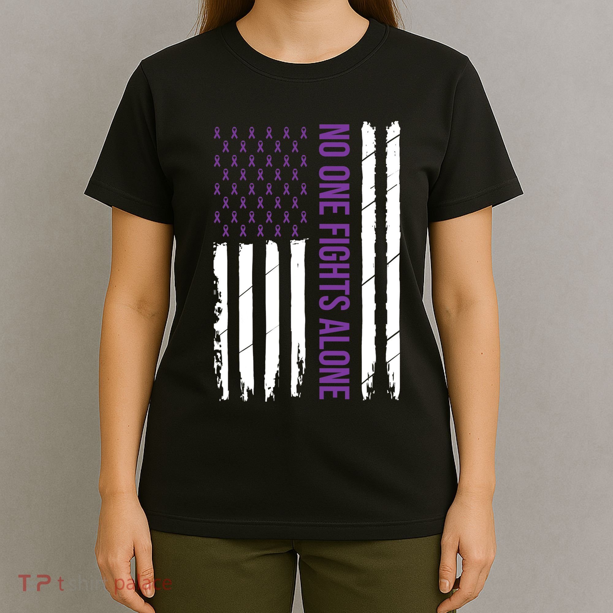 Alzheimers Awareness Purple Ribbon Dementia Mom Dad Grandpa T-Shirt
