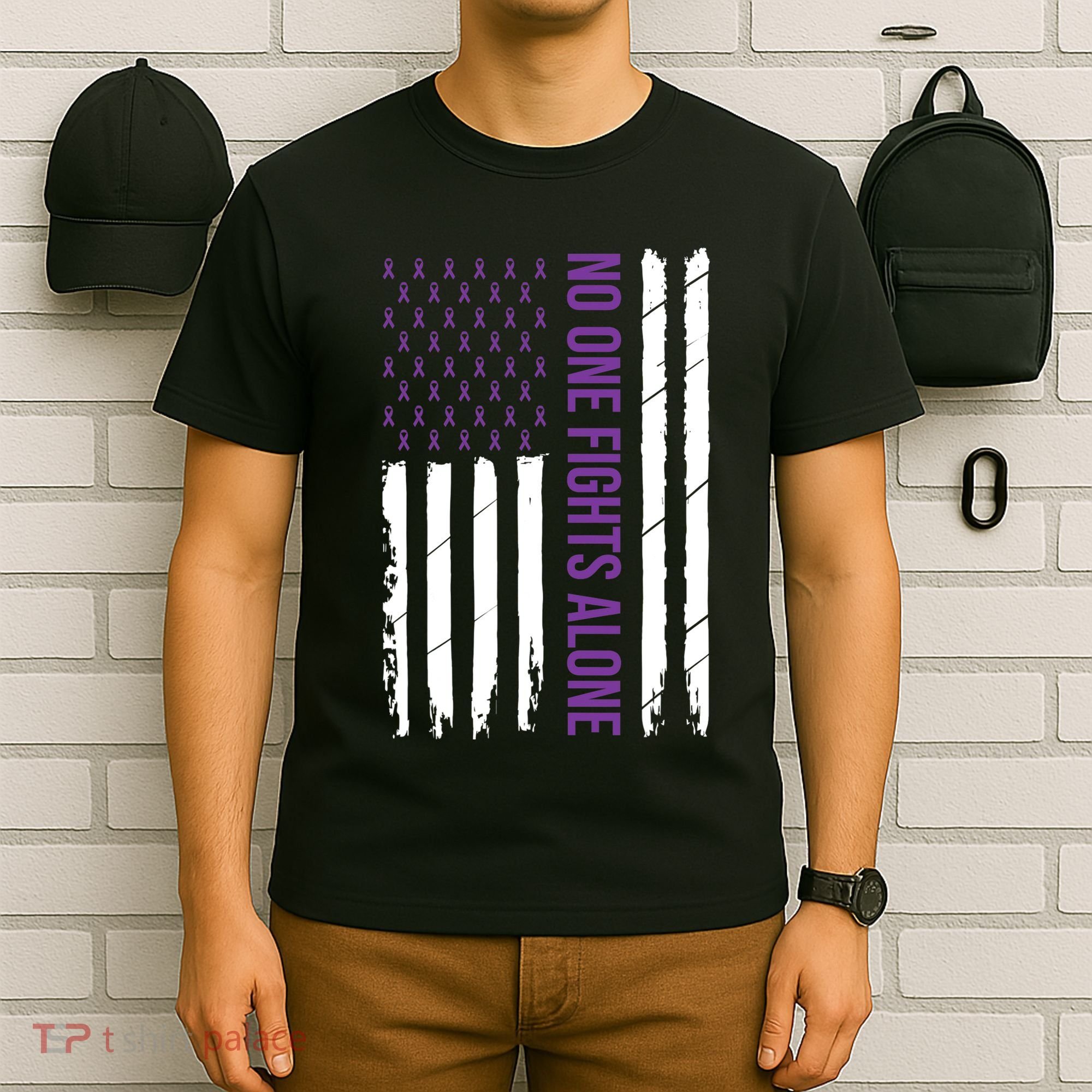 Alzheimers Awareness Purple Ribbon Dementia Mom Dad Grandpa T-Shirt