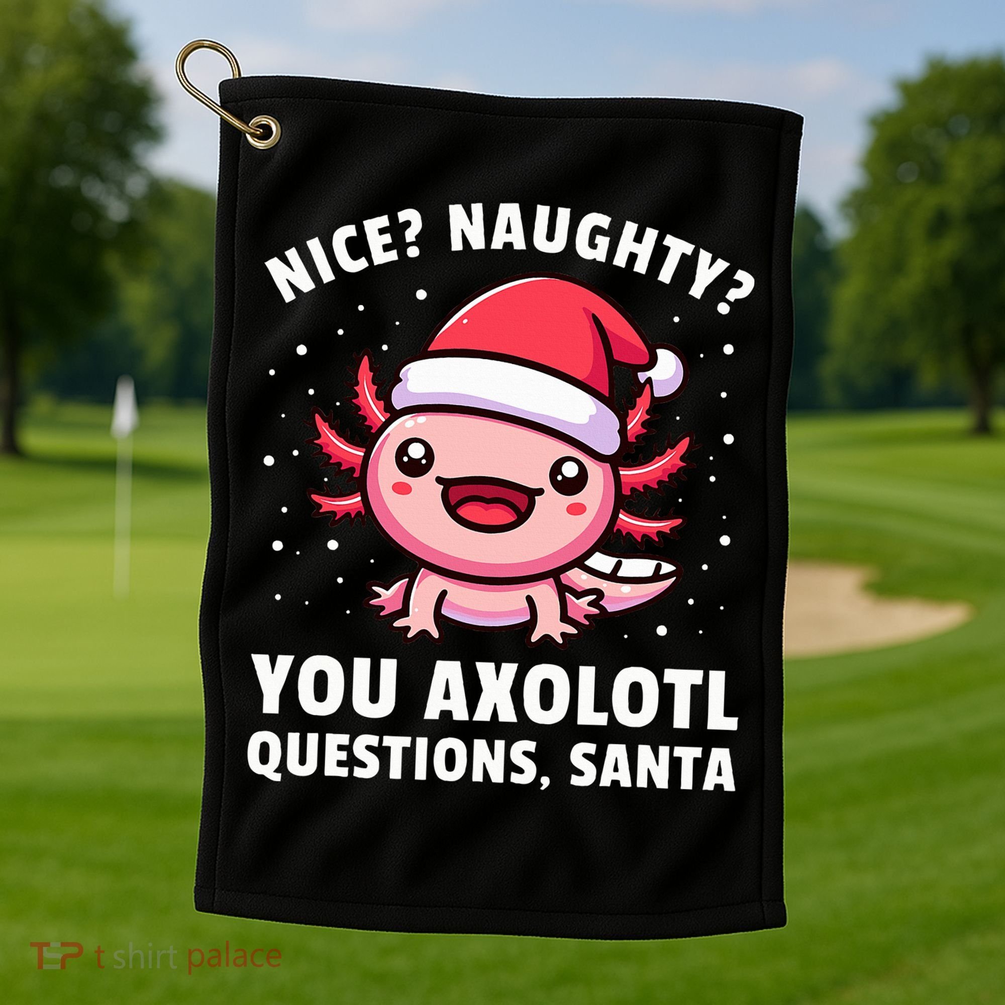 Axolotl  Axolotl Questions Christmas  Golf Towel