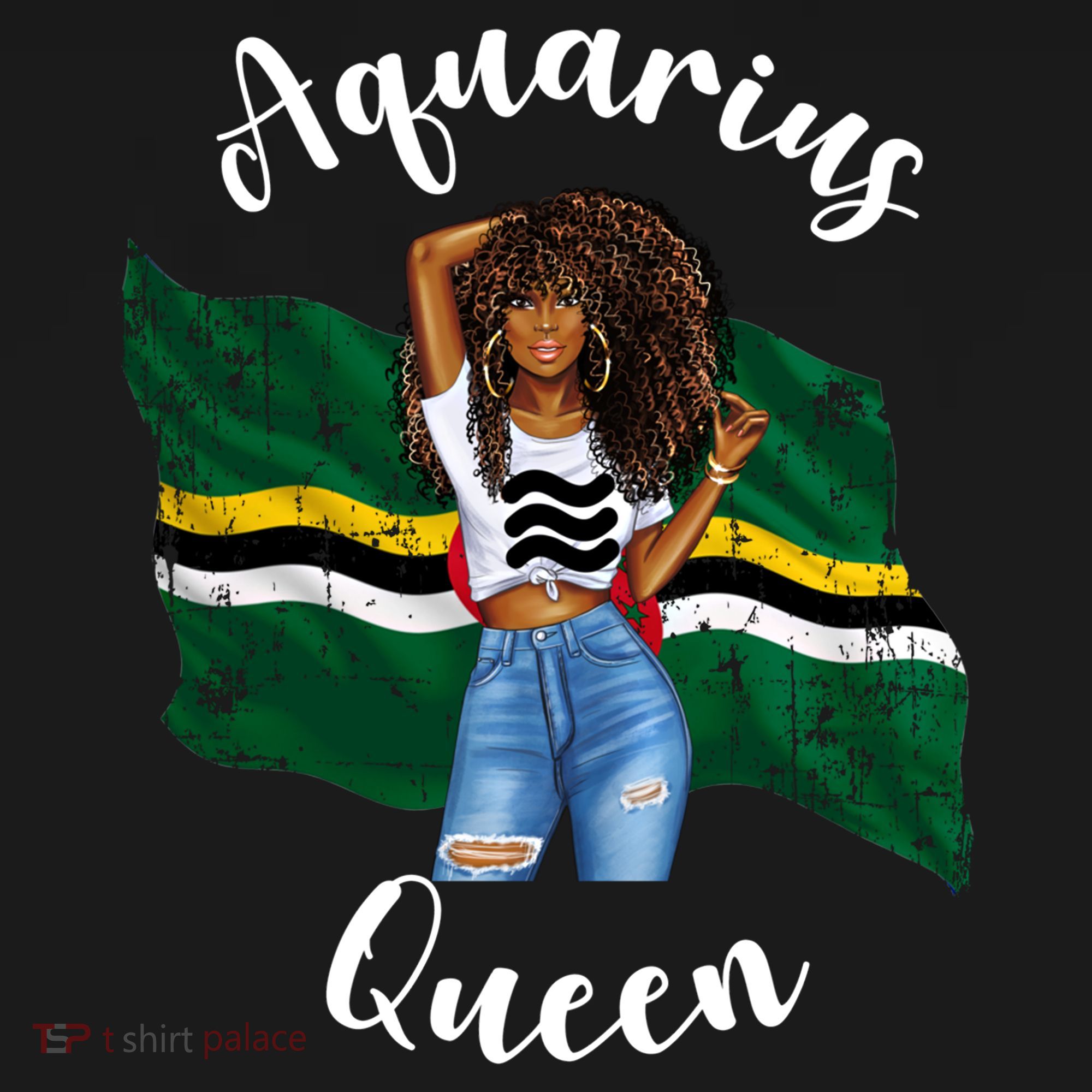 Afro Aquarius Queen From Dominica Zodiac Birthday Gift Bucket Hat